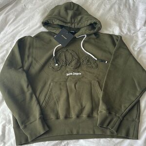 Palm Angels Green Hoodie XL Oversized Baggy Fit Bear Logo